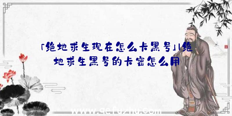 「绝地求生现在怎么卡黑号」|绝地求生黑号的卡密怎么用
